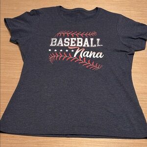 Baseball Nana Womens T-Shirt - Blue Red